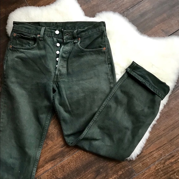 SOLD Vintage Levi’s 501 Olive Green Jeans - Picture 2 of 7